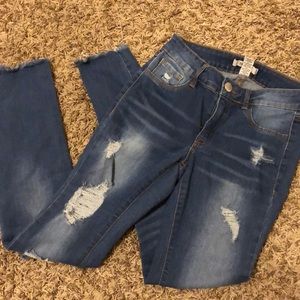 Slightly ripped jeans